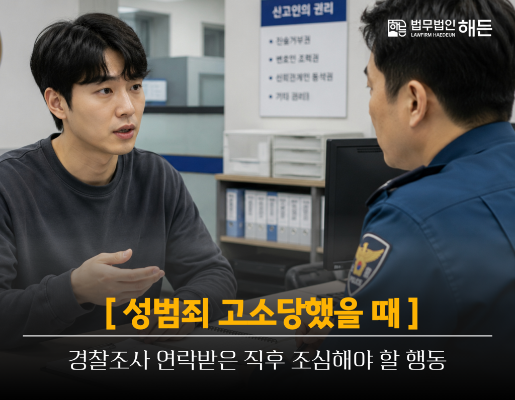 성범죄 고소당했을 때 경찰조사 연락받은 직후부터 조심해야 할 행동 3 제목을 입력해주세요. 2026 08 12T134309.814